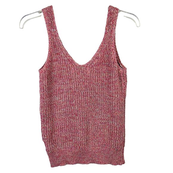 John & Jenn By Line Peta Knit Tank Top Sweater Shirt Rainbow Prism Pink Multi XS - Picture 5 of 10